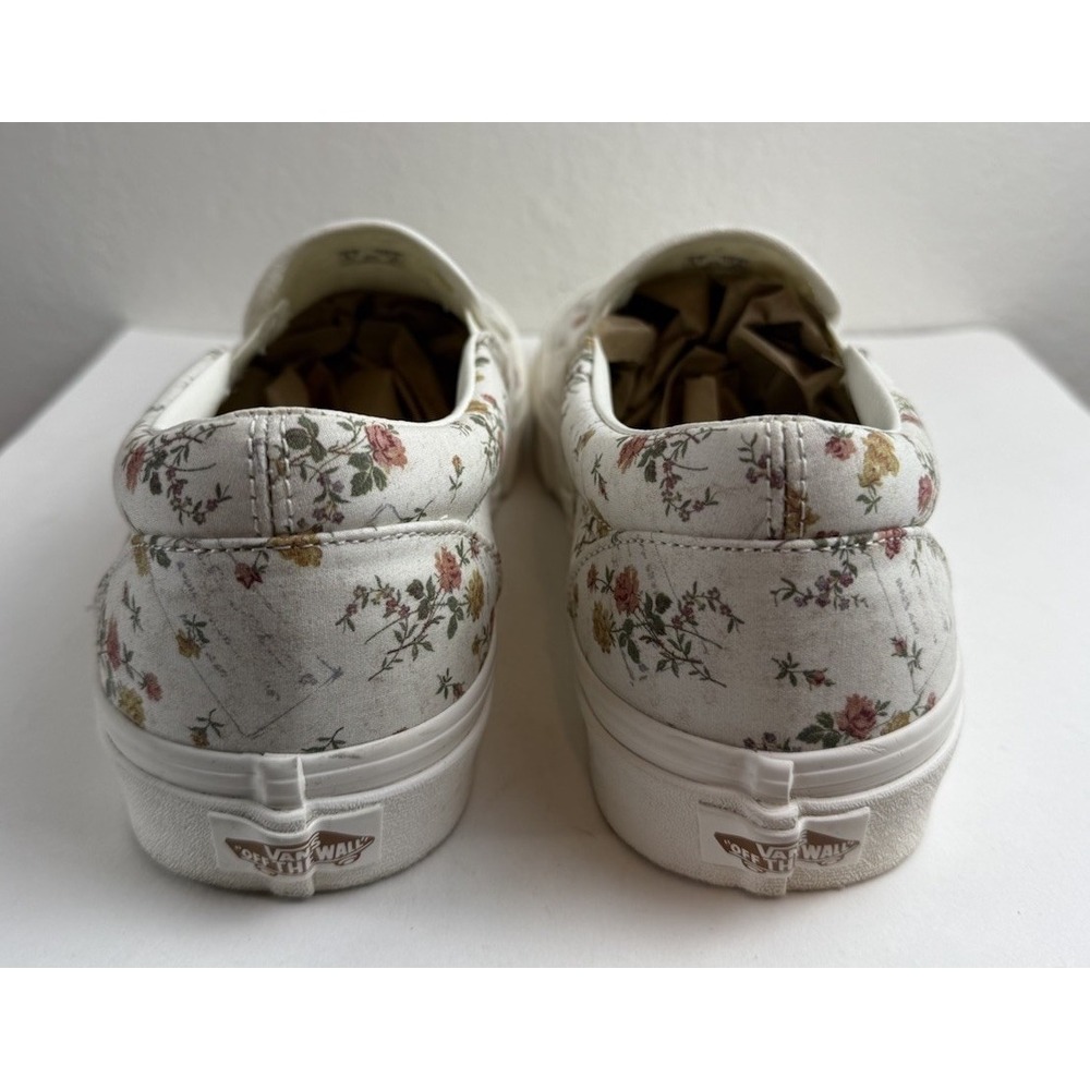 Vans Floral Marshmallow Slip On Canvas Sneaker Size 10 Skater Shoe Cottagecore - Picture 10 of 11